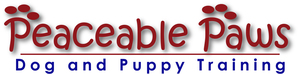 Business logo for Peaceable Paws LLC