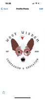 Business logo for Woof Wisdom